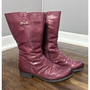 Biza Handcrafted Boots Red Burgundy  Leather EU 41 US 10/10.5 Portugal EUC‼️